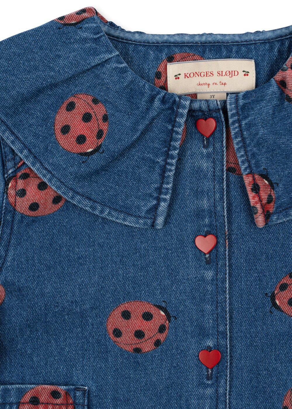 Konges Sløjd - Magot Ladybug Denim Shirt Gots Ks102215 - Ladybug Bluser 