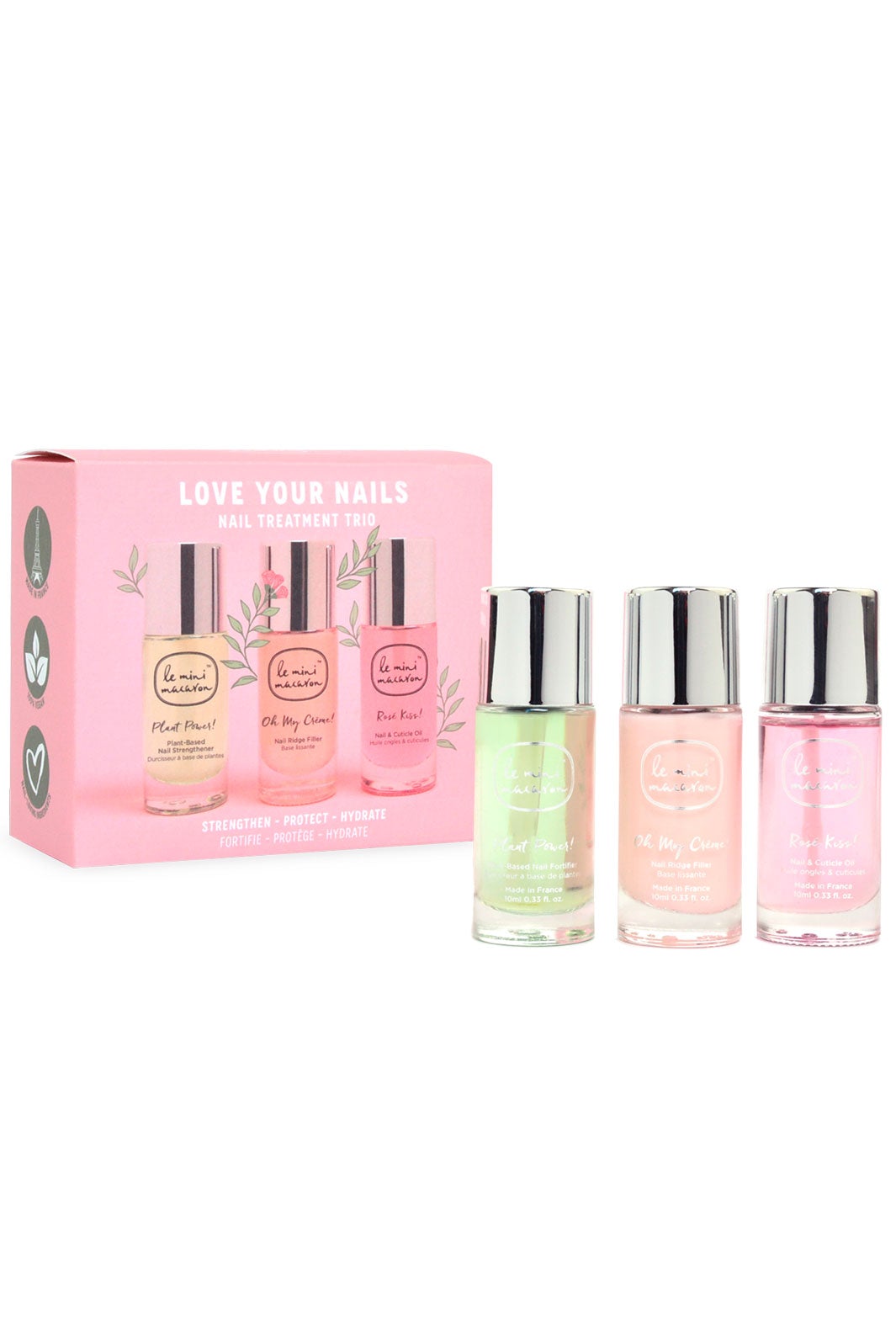 Le Mini Macaron - Love Your Nails - Nail Treatment Trio 3x8g Neglelak 