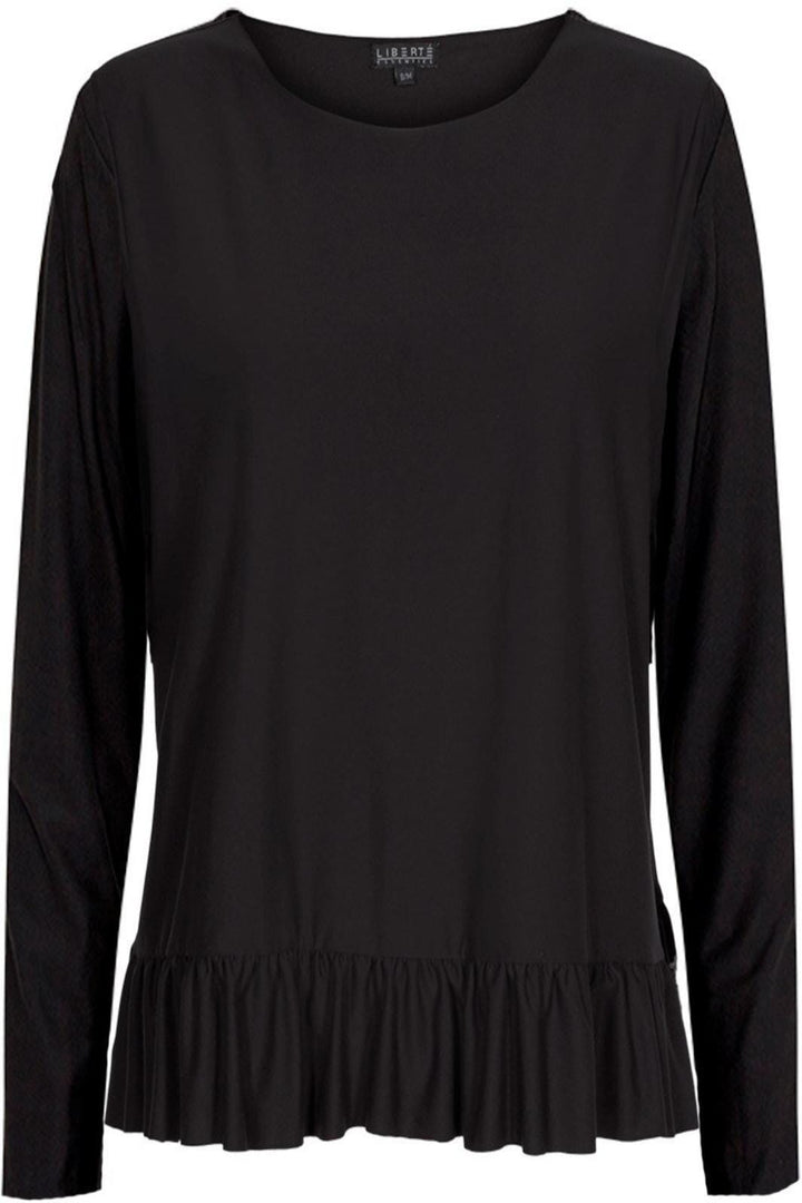 LIBERTÈ - Alma LS Frill T-shirt - Black Bluser 