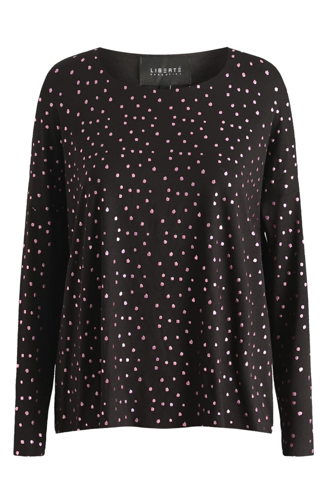 Liberte - Alma-Ls-Top - Black Pink Holographic Dot Bluser 