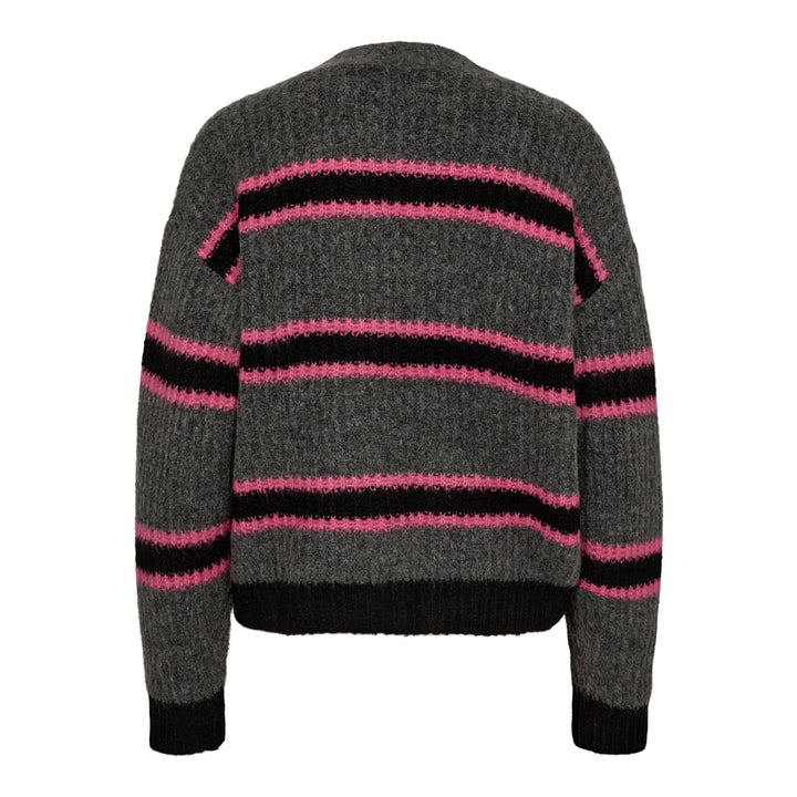 Liberte - Fro-Cargidan - Darkgrey Black Pink Stripe Cardigans 