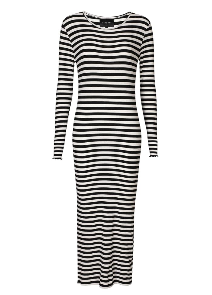 Liberte - Natalia-Ls-Dress - Black Creme Stripe Kjoler 