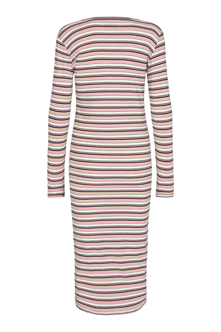 Liberte - Natalia-Ls-Dress - Pink Gold Lurex Stripe Kjoler 