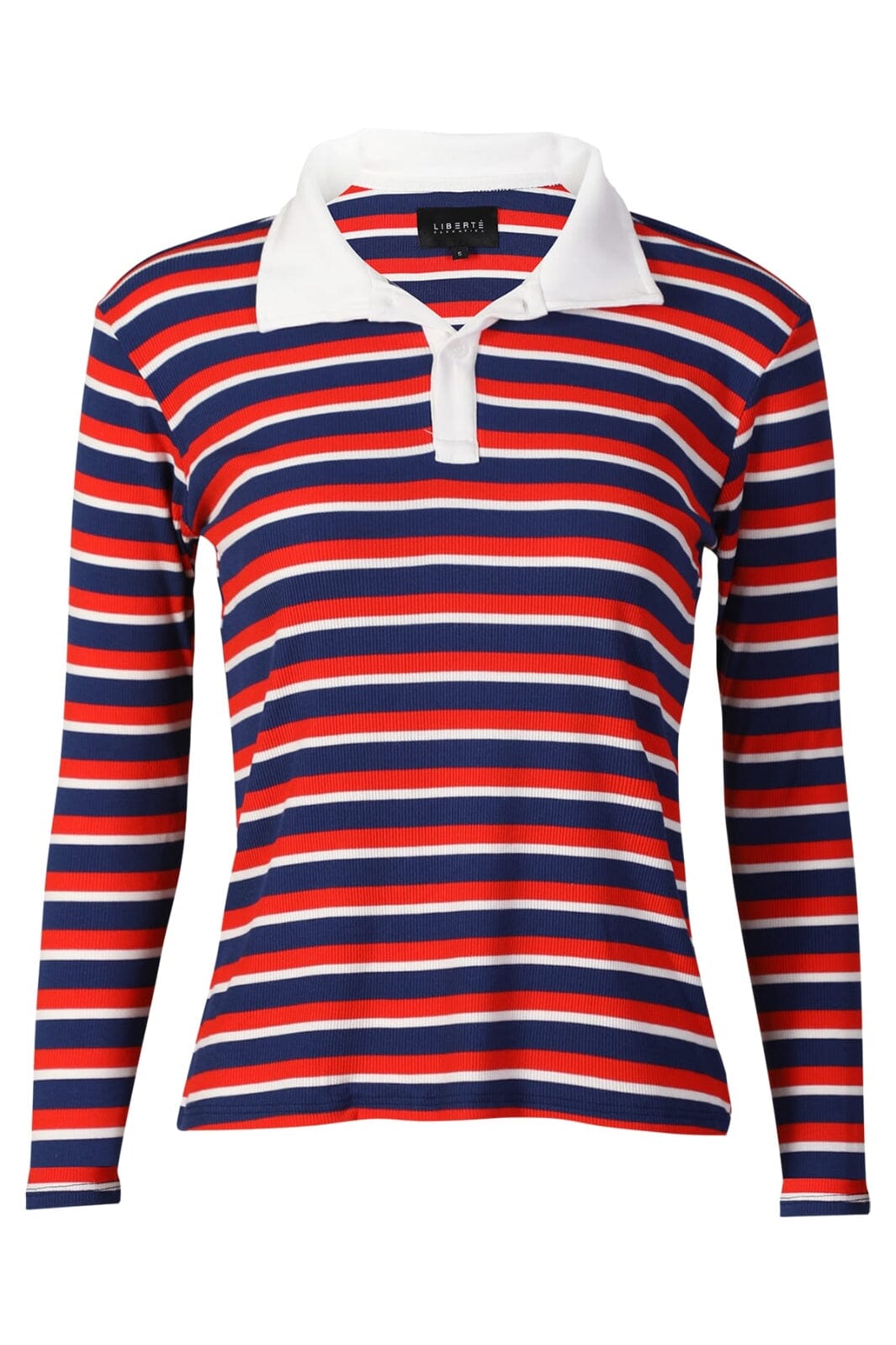 Liberte - Natalia-Ls-Polo-Blouse 22163 - Navy Red White Stripe