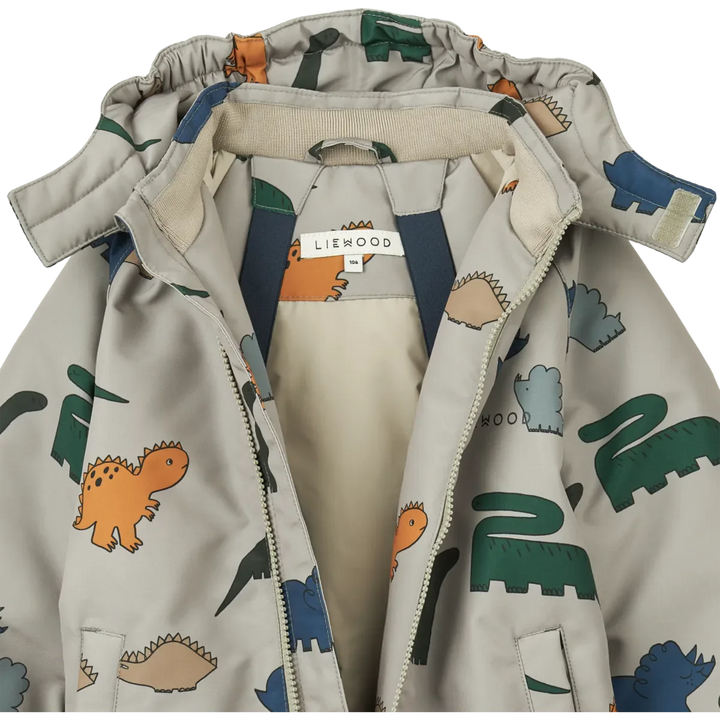 Liewood - Isa Snowsuit - Dinosaurs / Mist Flyverdragter 