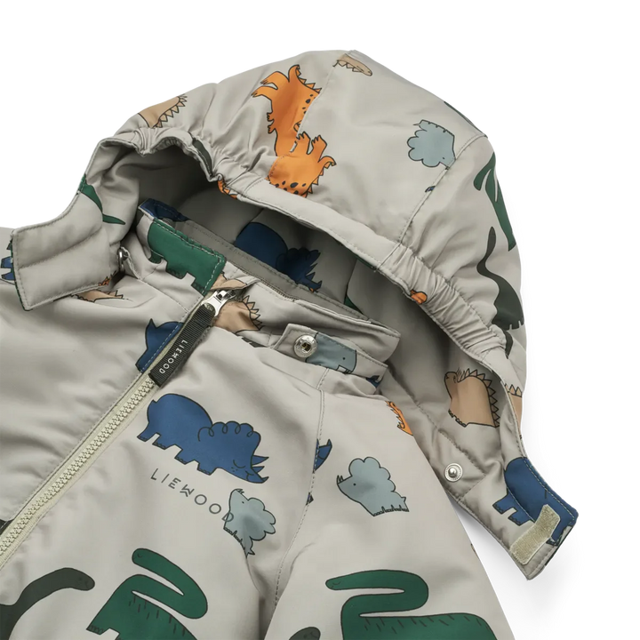 Liewood - Isa Snowsuit - Dinosaurs / Mist Flyverdragter 