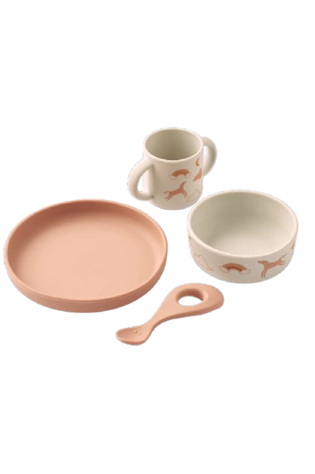 Liewood - Vivi Printed Tableware Set - Dream / Ecru Køkkentilbehør 