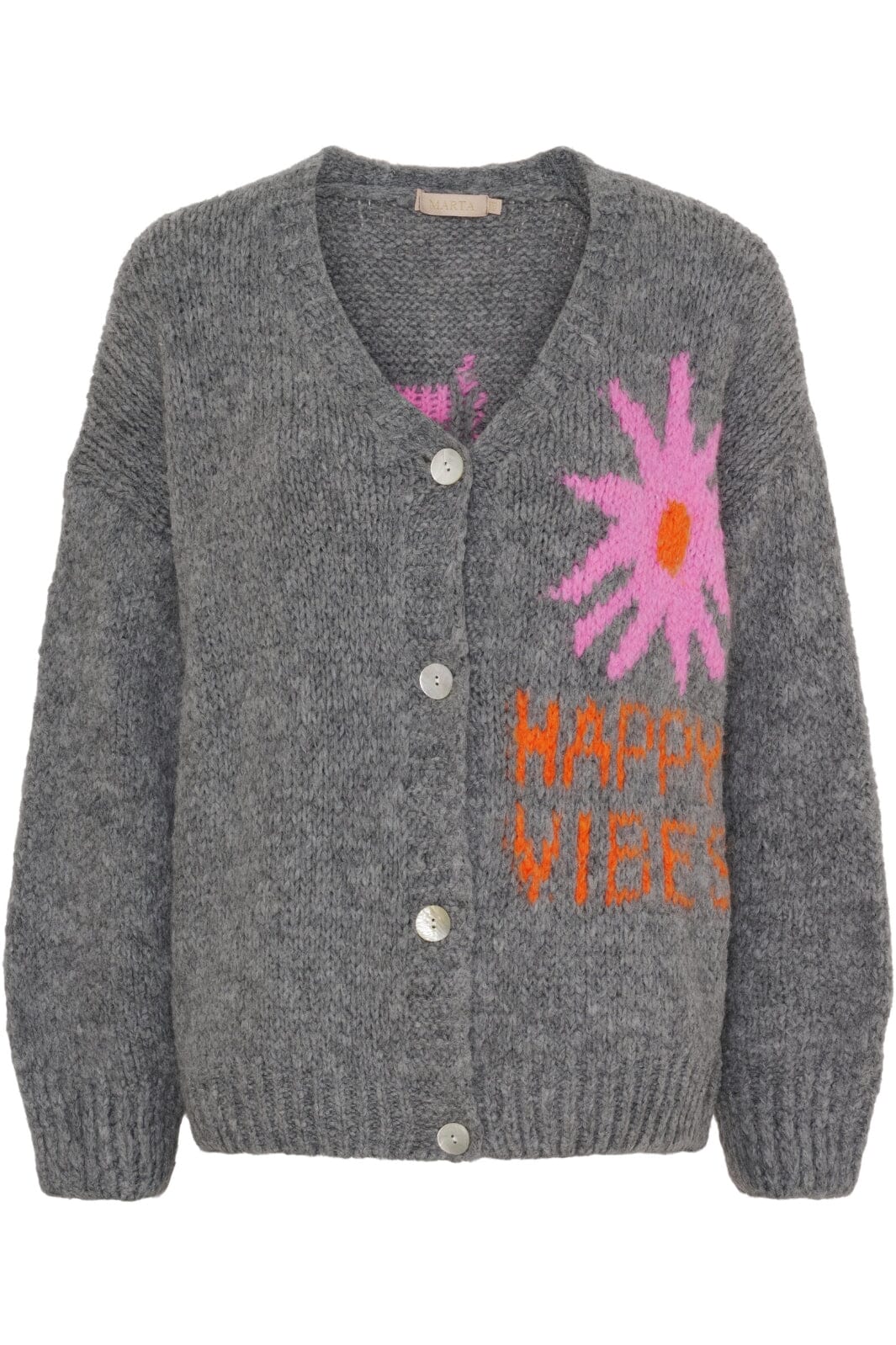 Marta Du Chateau - Mdcphilippine Knit 9194 - Medium Grey Strikbluser 