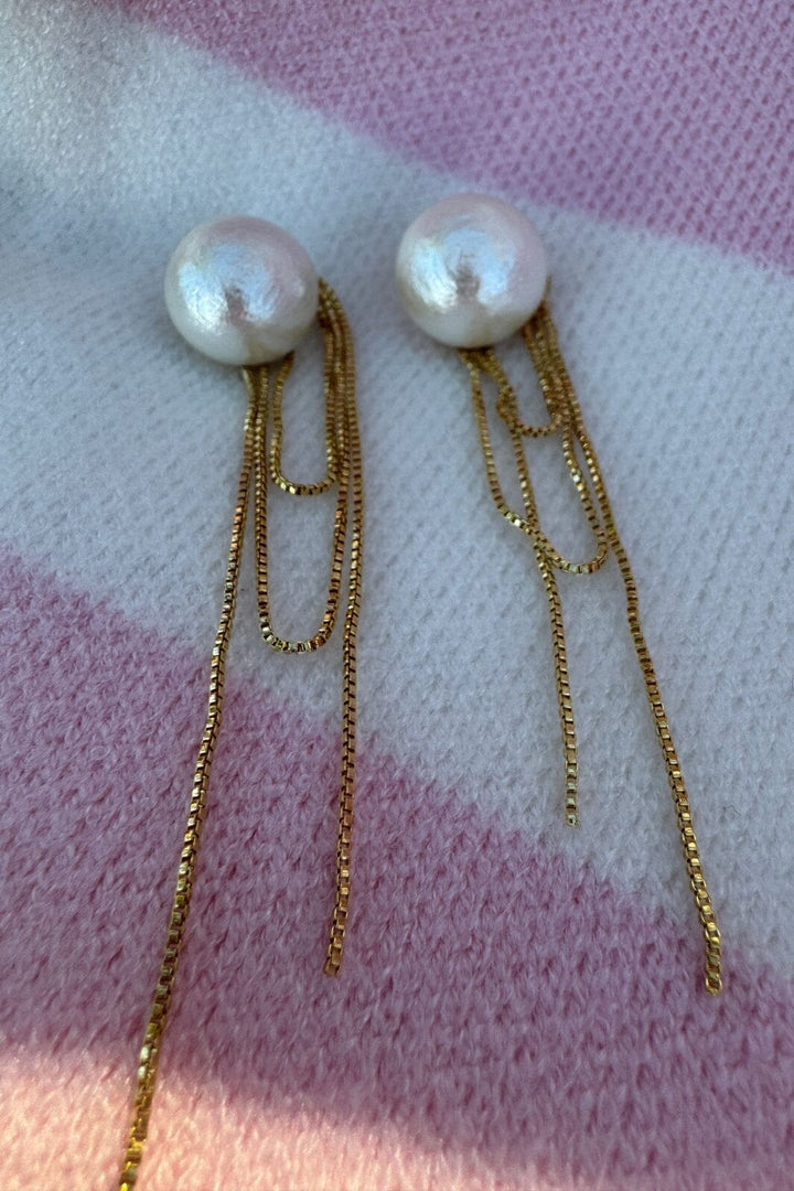 Mellow Moon - Alma Pearl Earring 191BO56 - Forgyldt Øreringe 