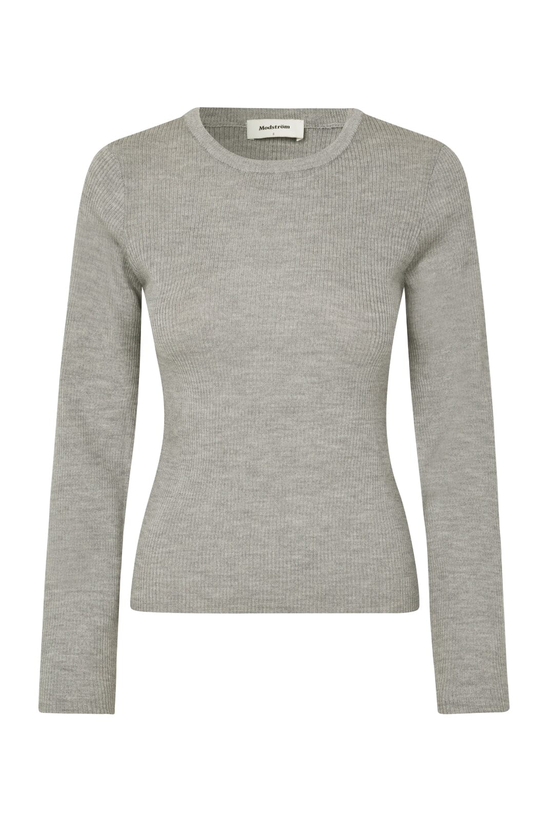 Modström - Hirokimd O-Neck - 7087 Grey Melange Strikbluser 