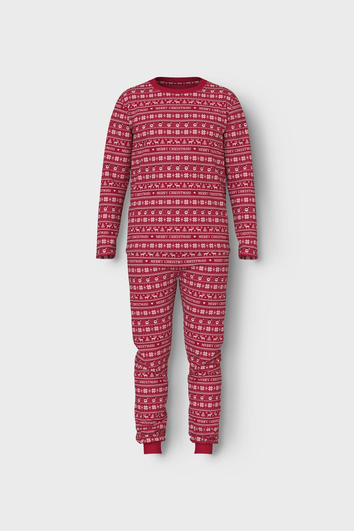 Name It - Nanvismas Ls Nightset - 4668446 Jester Red Merry Christmas