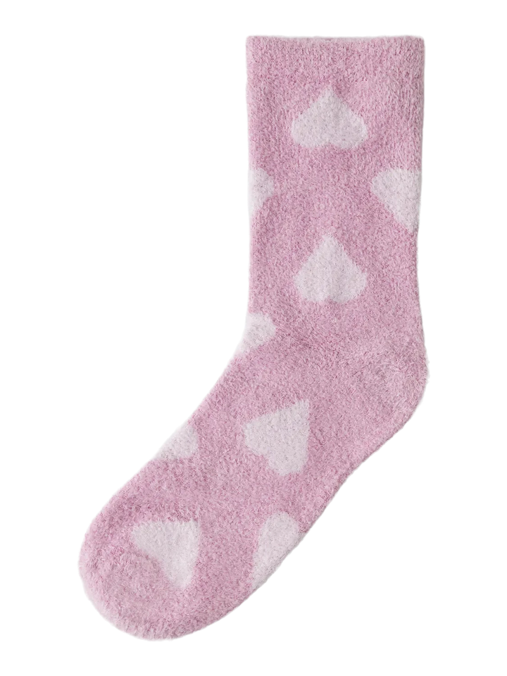 Name It - Nkfruthy Terry Fluffy Sock - 4708342 Mauve Orchid Corsage Hearts Strømper 