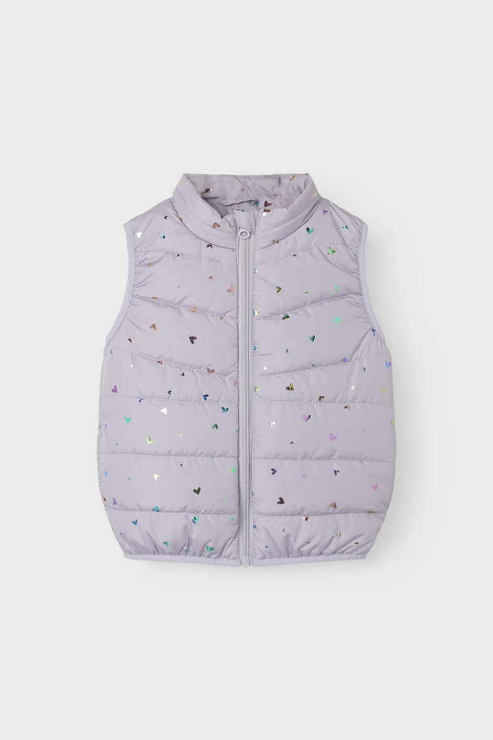 Name It - Nmfmylane Vest Foil Heart - 4647296 Misty Lilac