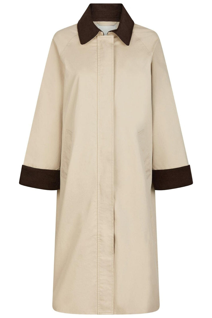 Neo Noir - Anneli Cord Coat 160548 - 124 - Ivory