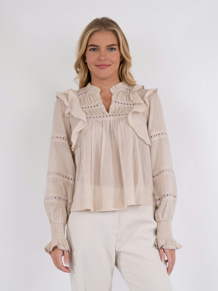 Neo Noir - Aurika S Voile Blouse - Sand