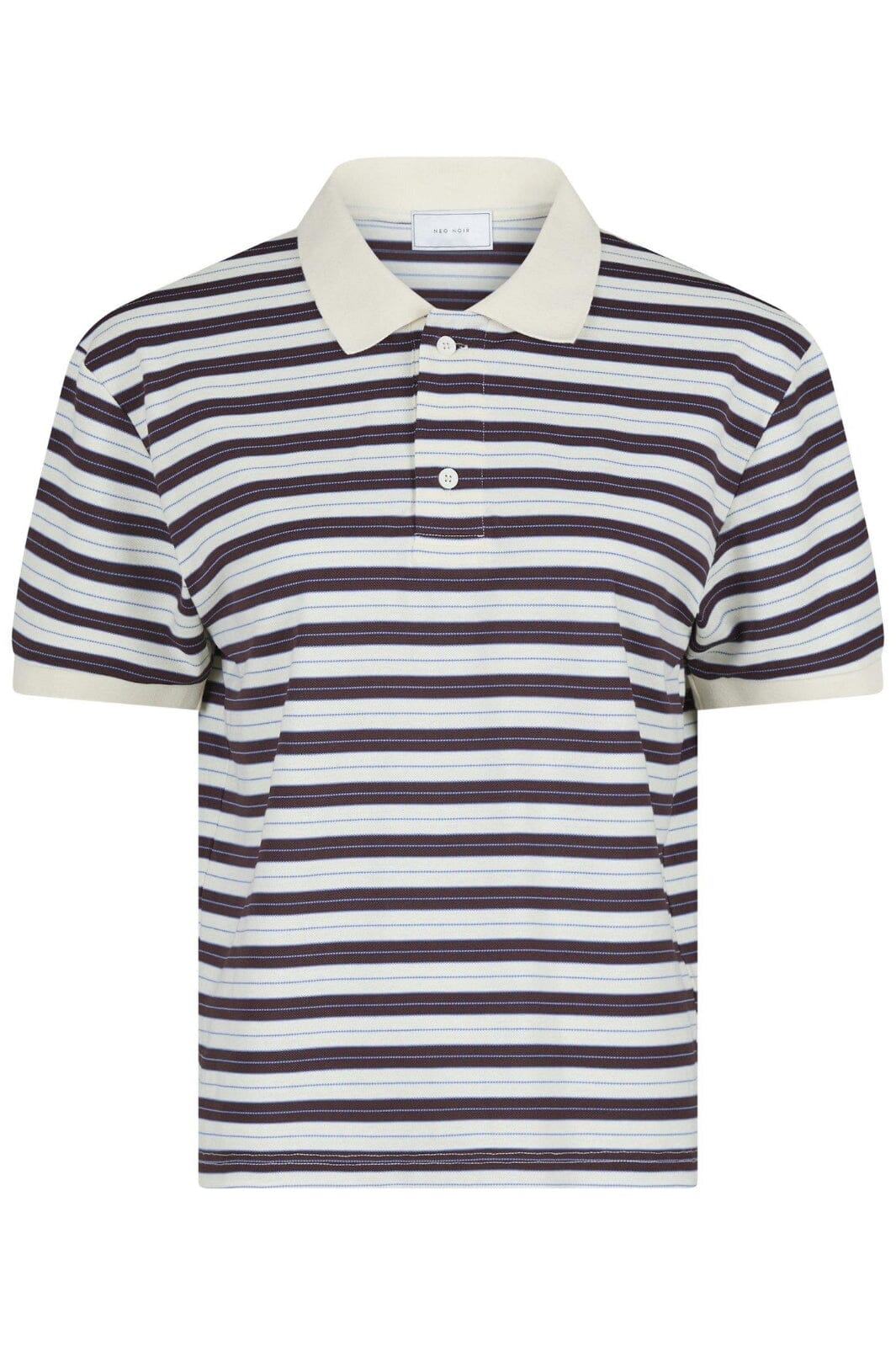 Neo Noir - Beta Stripe Polo Tee - Brown Skjorter 