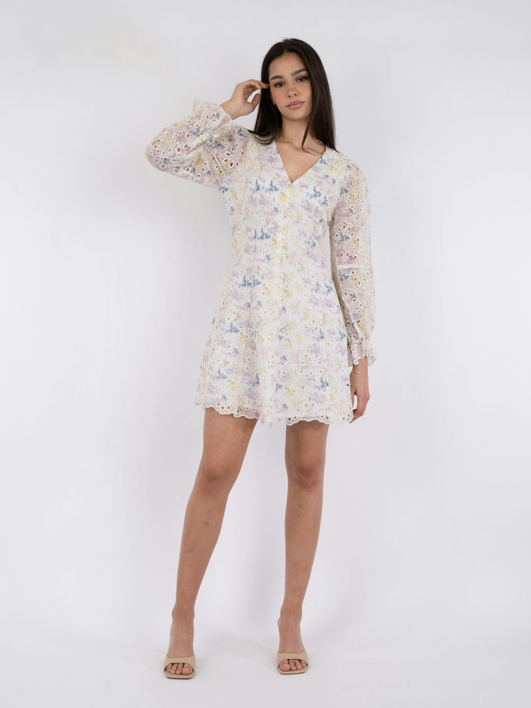 Neo Noir - Cabana Embroidery Dress - Creme