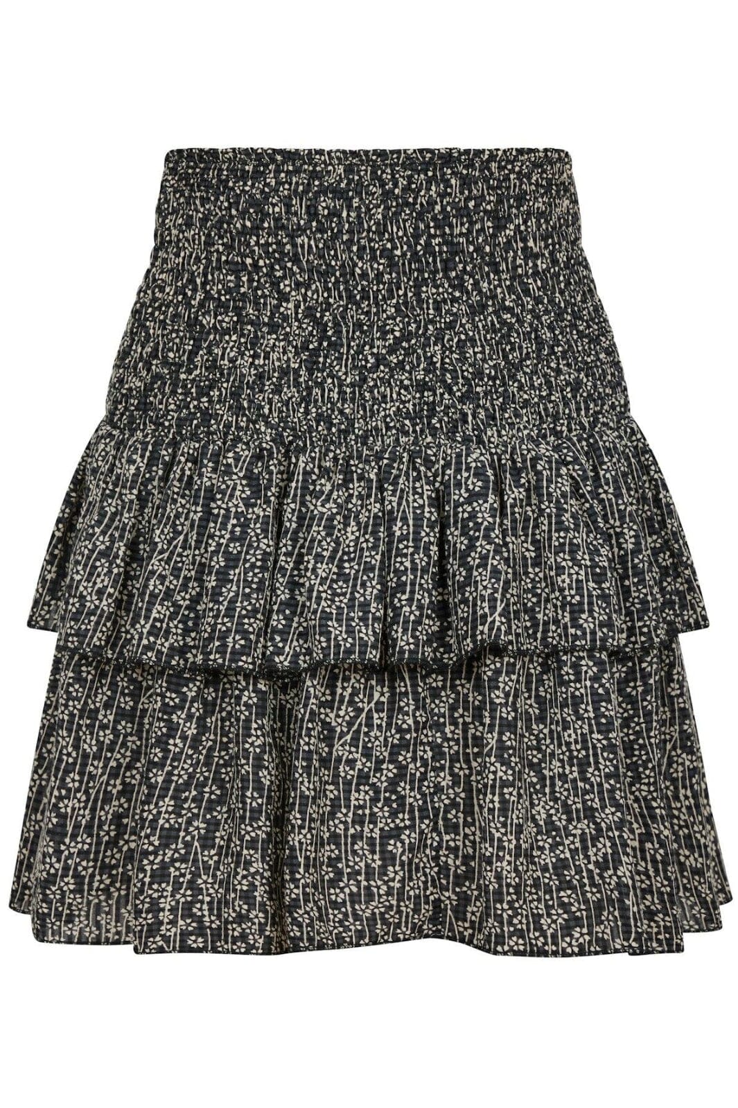 Neo Noir - Carin Flower Check Skirt 164692 - Black