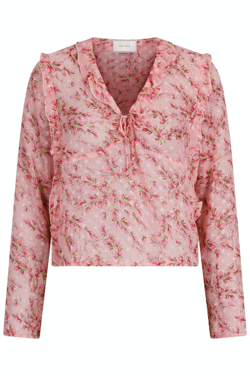 Neo Noir - Carola Dot Print Blouse - Rose Bluser 