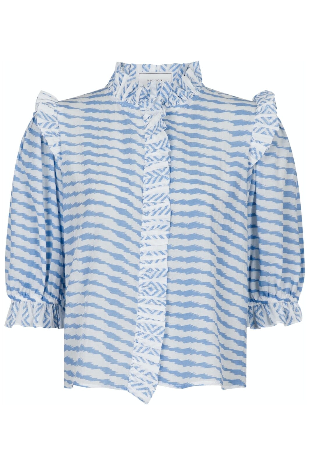 Neo Noir - Chacha Graphic Blouse - Light Blue Bluser 