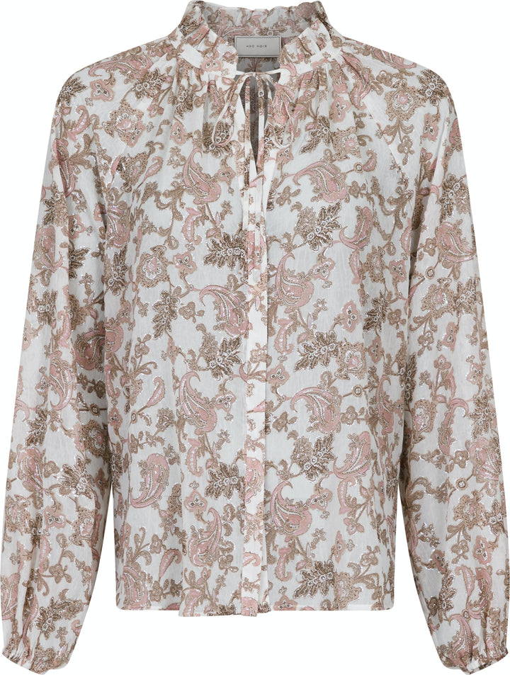 Neo Noir - Cobie Glitter Paisley Blouse - White