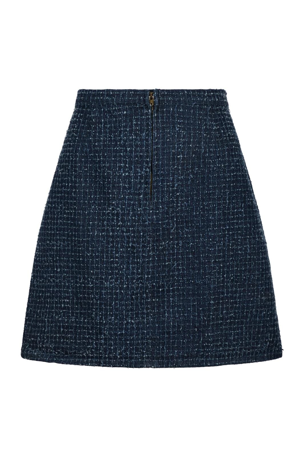 Neo Noir - Eilo Denim Structure Skirt 164439 - Dark Blue