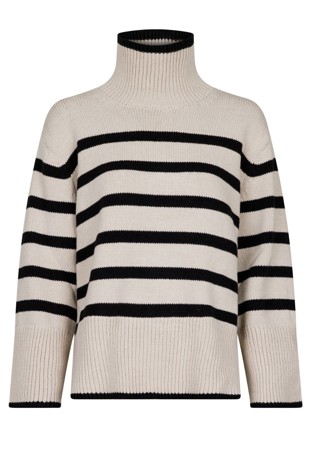 Neo Noir - Fanning Stripe Knit Blouse GZ - Sand Bluser 