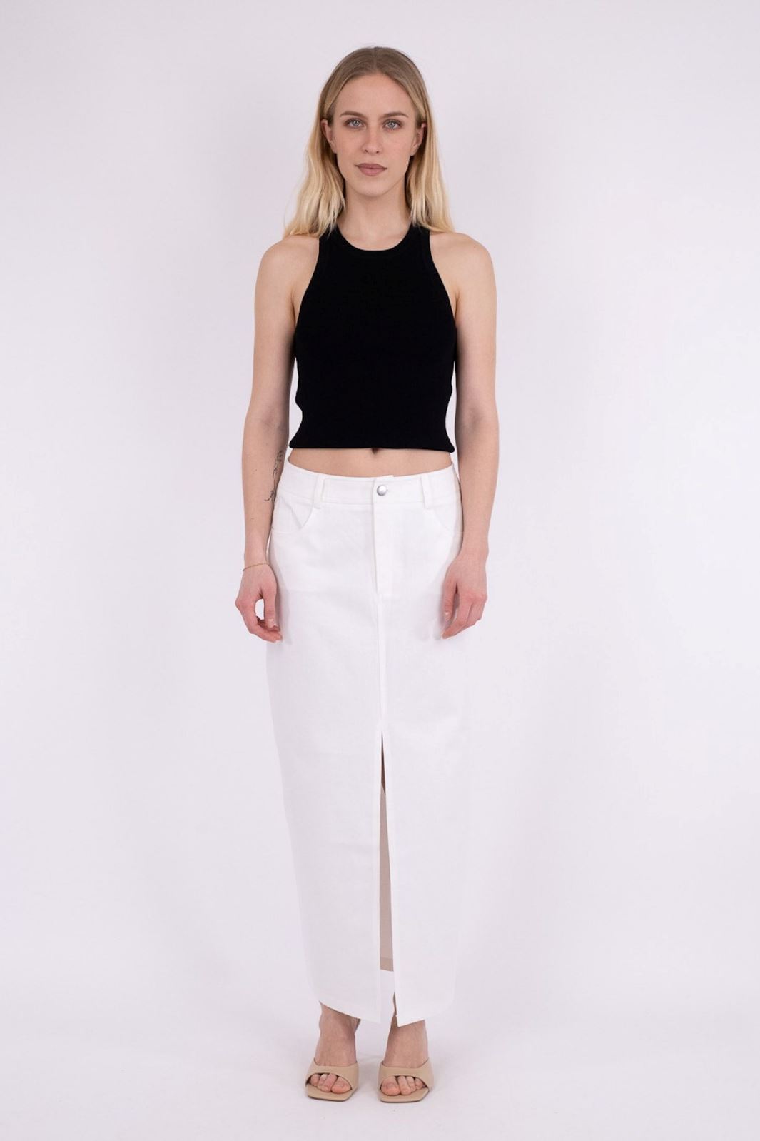 Neo Noir - Frankie Denim Skirt - Off White Nederdele 