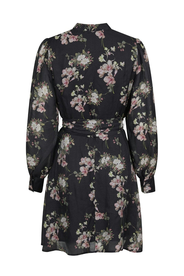 Neo Noir - Heidi Print Flower Dress - Black Kjoler 