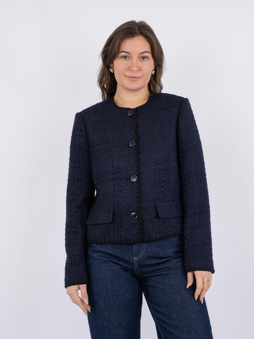 Neo Noir - Helina Heavy Boucle Jacket - Navy Jakker 