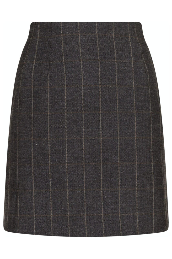 Neo Noir - Helmine Soft Check Skirt - Dark Grey Nederdele 