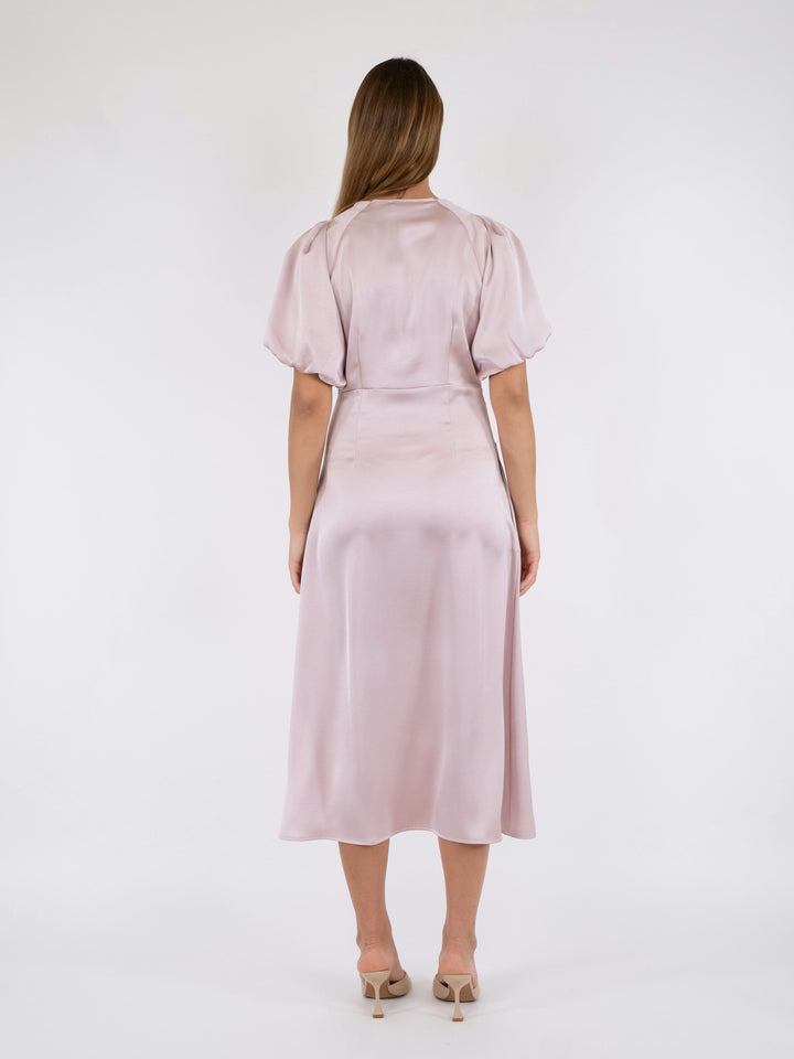 Neo Noir - Illana Heavy Sateen Dress - Dusty Rose