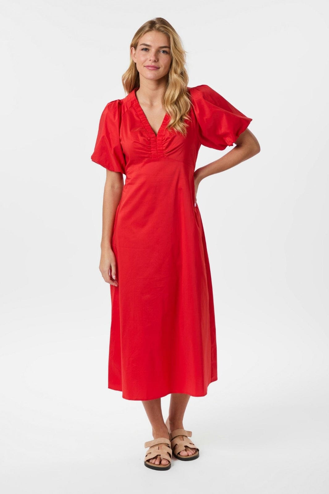 Neo Noir - Illana Poplin Dress 160660 - 160 - Red