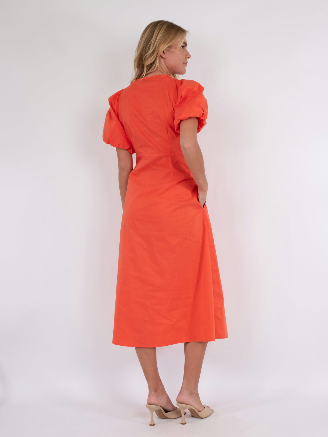 Neo Noir - Illana Poplin Dress - Coral