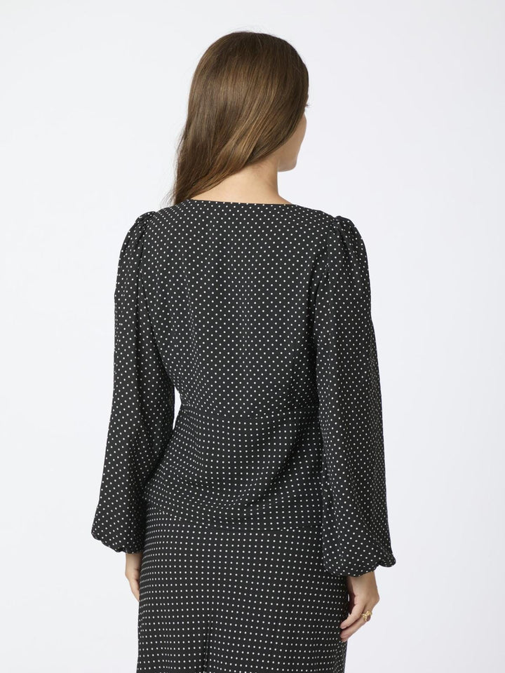 Neo Noir - Jane Dot Blouse - Black Bluser 