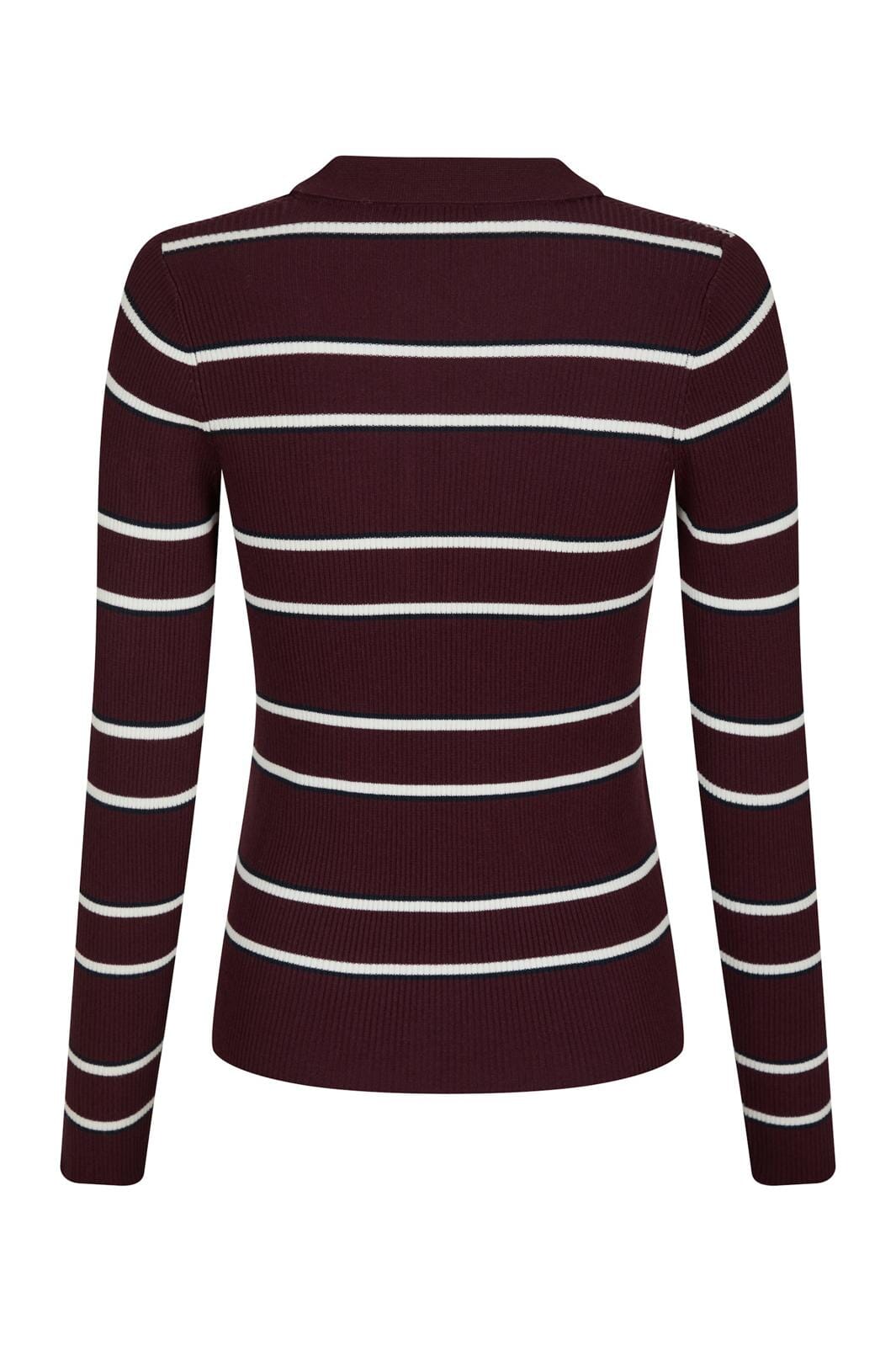 Neo Noir - Jillan Polo Knit Blouse 164431 - Wine