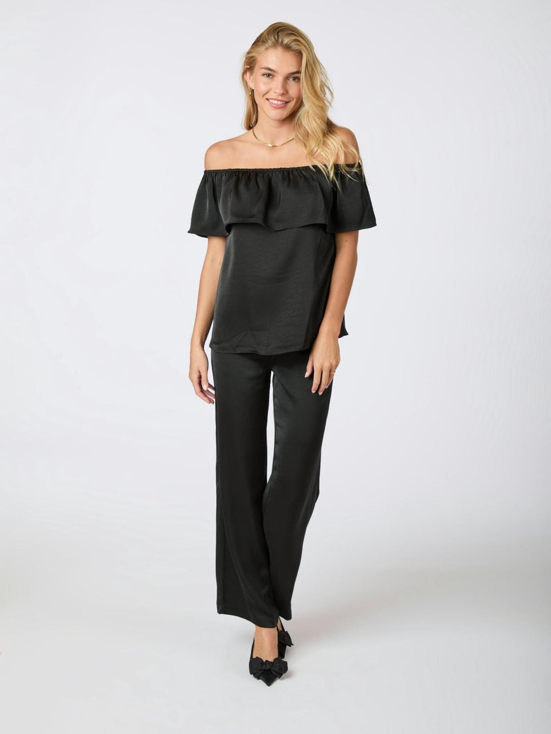 Neo Noir - Kris Heavy Sateen Top - Black Toppe 