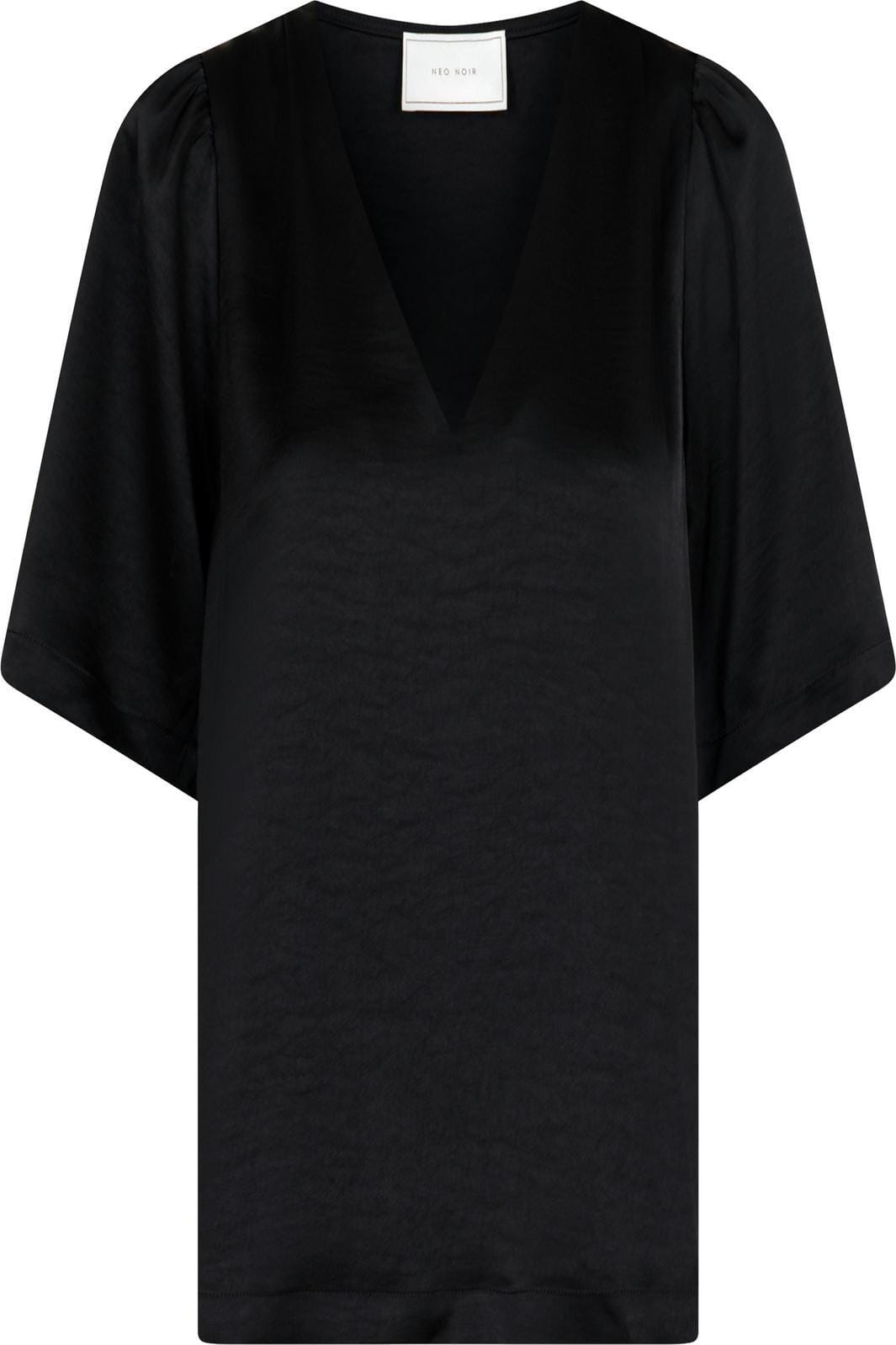 Neo Noir - Largo Heavy Sateen Blouse - Black