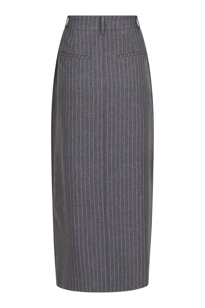 Neo Noir - Leland Pinstripe Skirt - Grey Melange Nederdele 