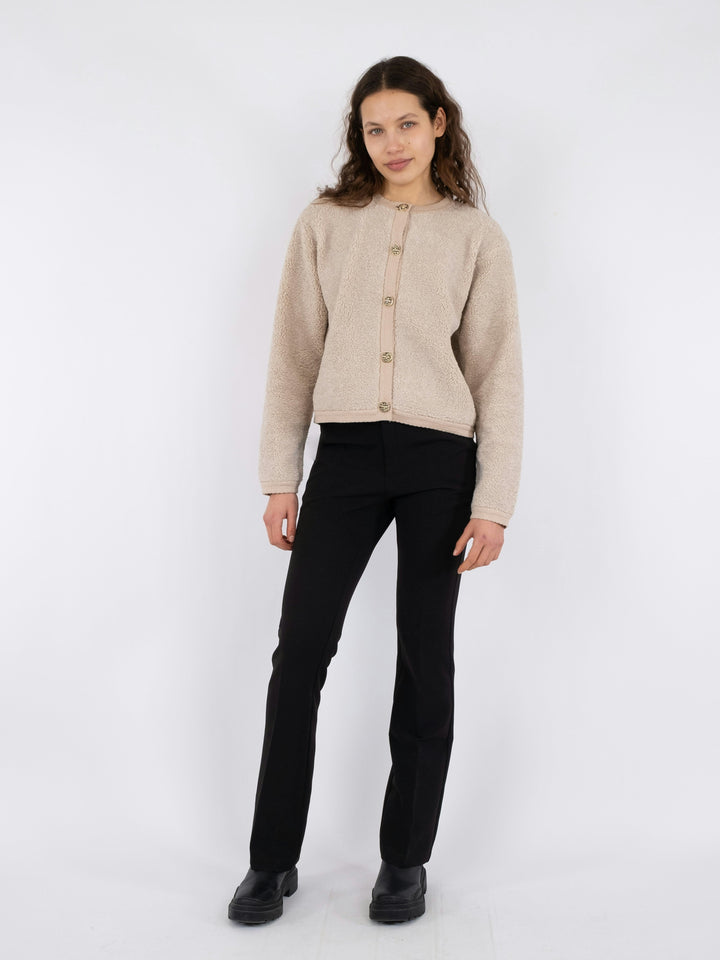 Neo Noir - Limo Fluffy Knit Cardigan - Sand