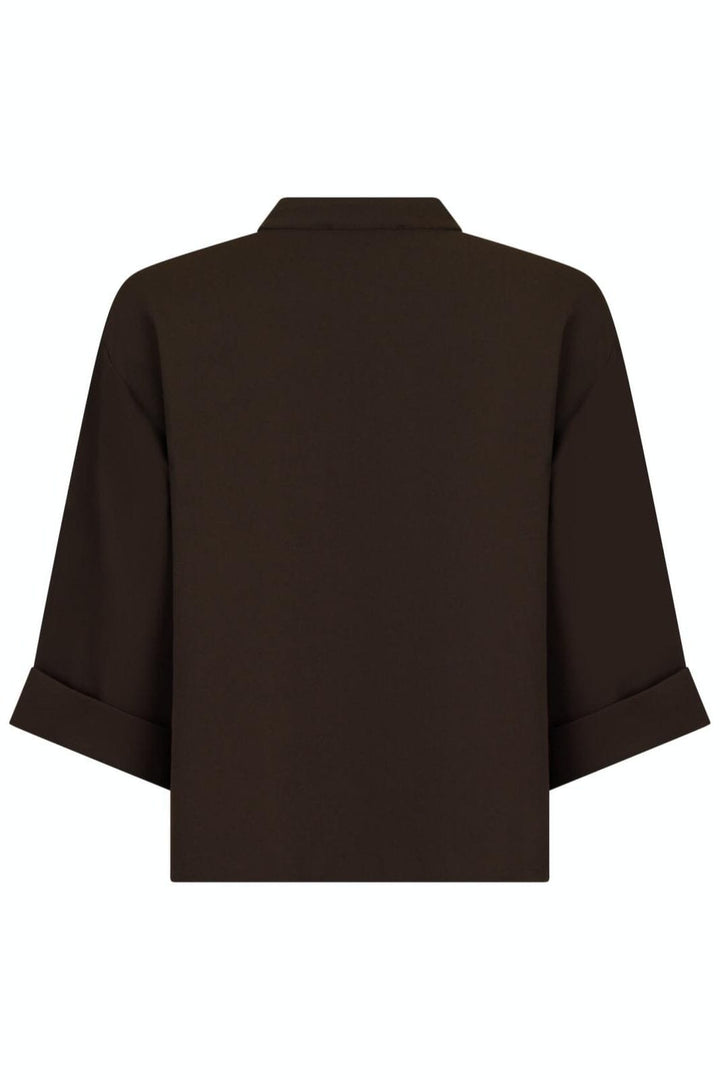 Neo Noir - Luma Crepe Blouse - Brown Bluser 