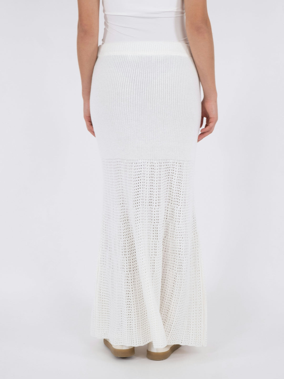 Neo Noir - Lyric Crochet Knit Skirt - White