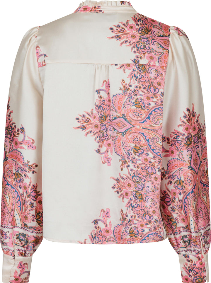 Neo Noir - Massima Paisley Border Blouse - Light Pink