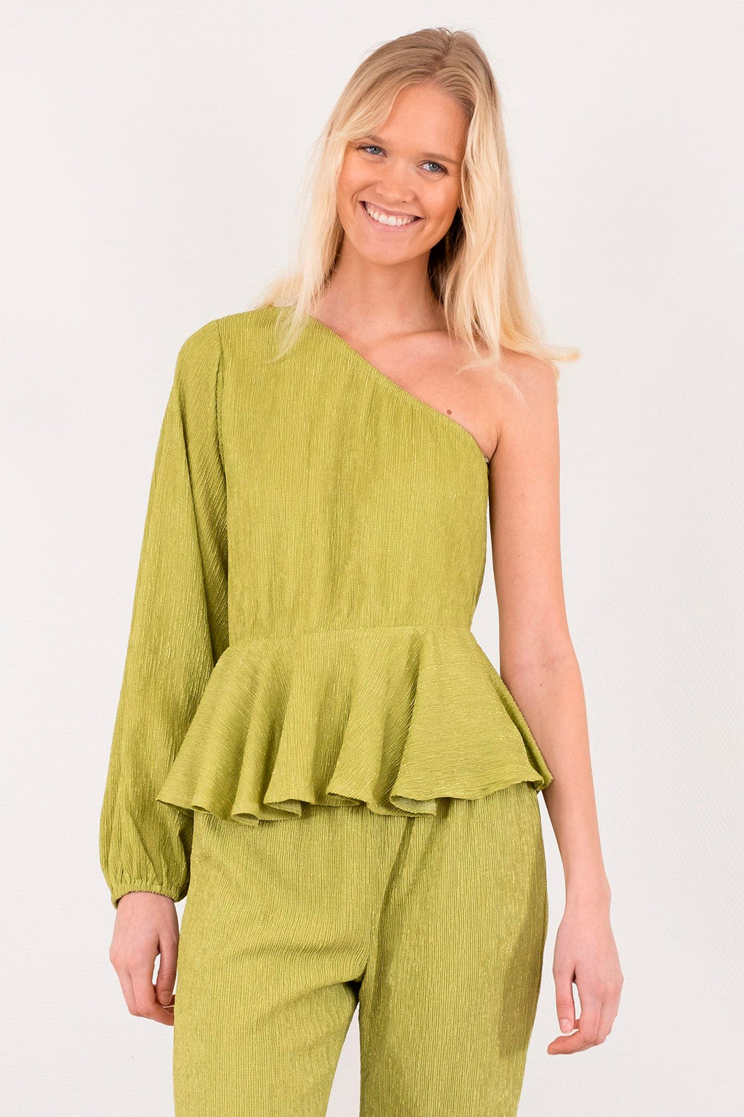 Neo Noir - McCartney Plisse Blouse - Green Bluser 