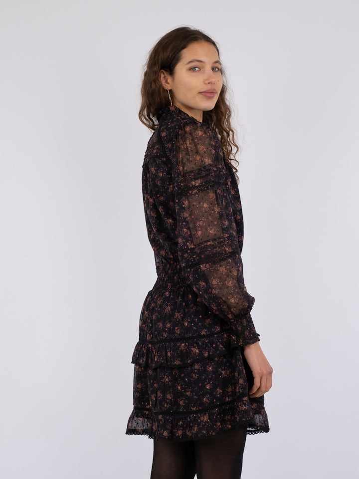 Neo Noir - Milan Flower Bunch Dress - Black