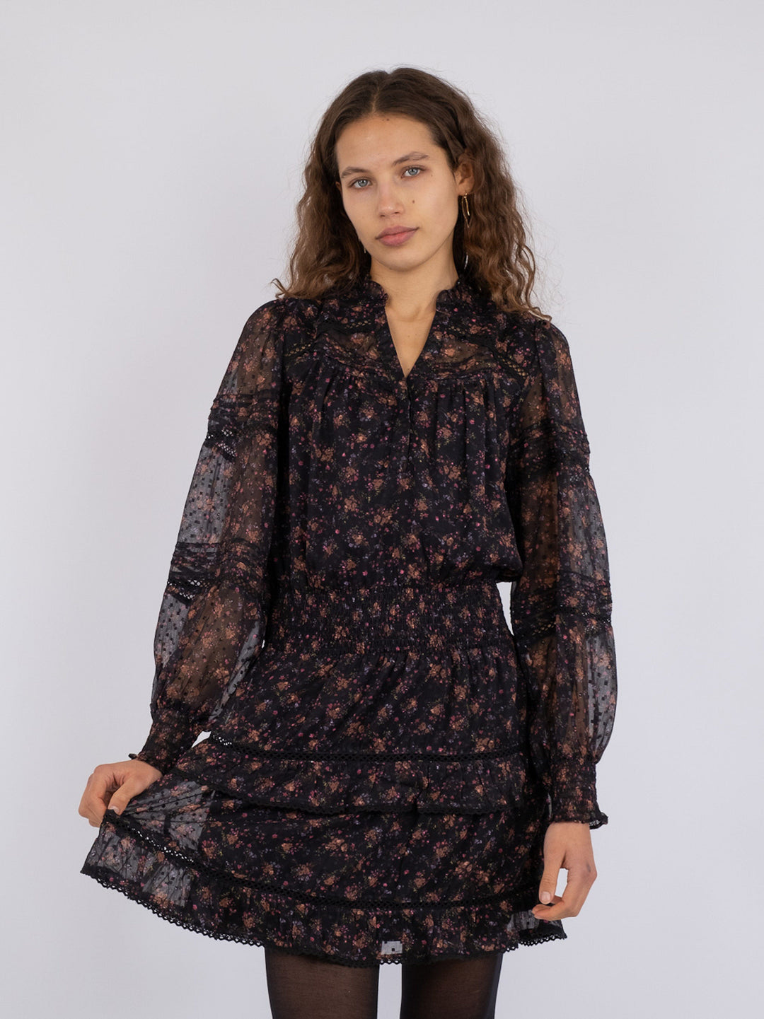 Neo Noir - Milan Flower Bunch Dress - Black