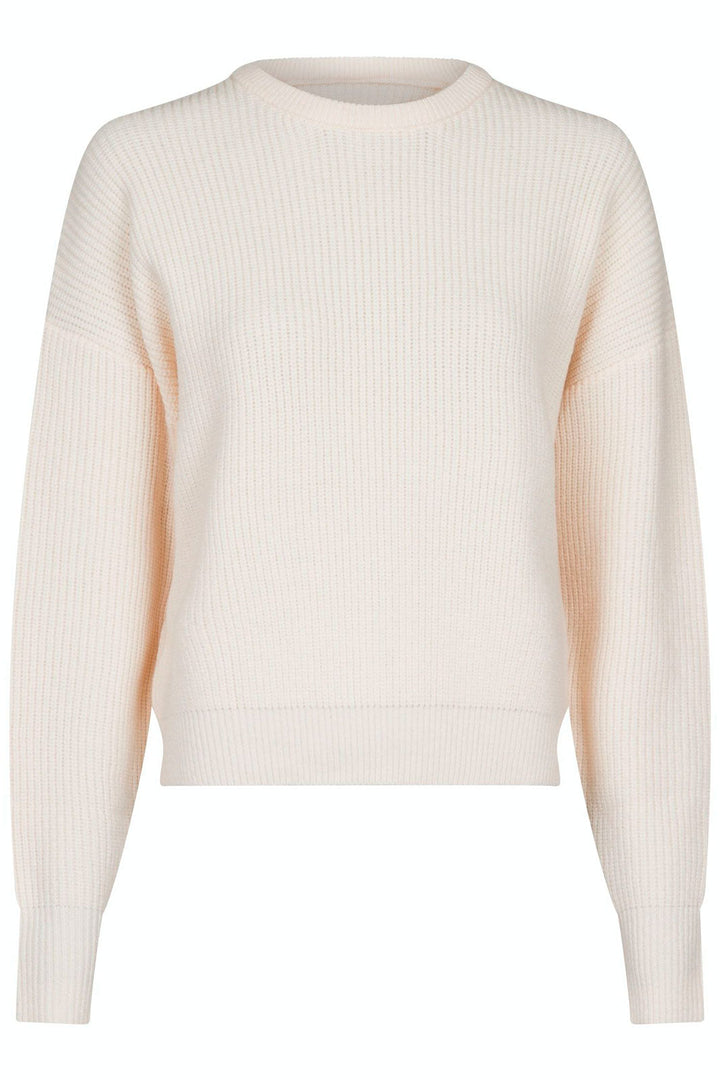 Neo Noir - Moana Solid Knit Blouse - Off White Strikbluser 