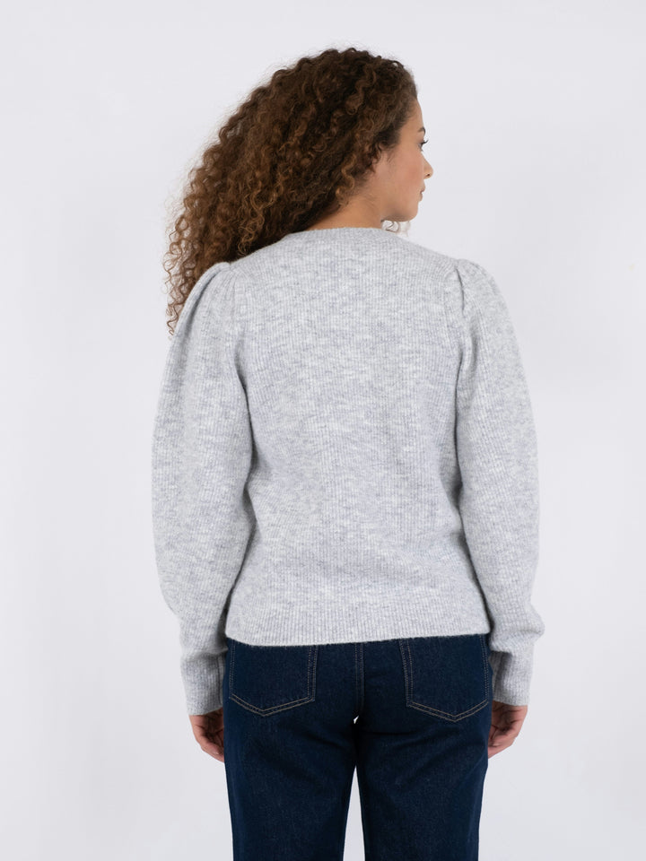 Neo Noir - Nuna Knit Cardigan - Light Grey Melange