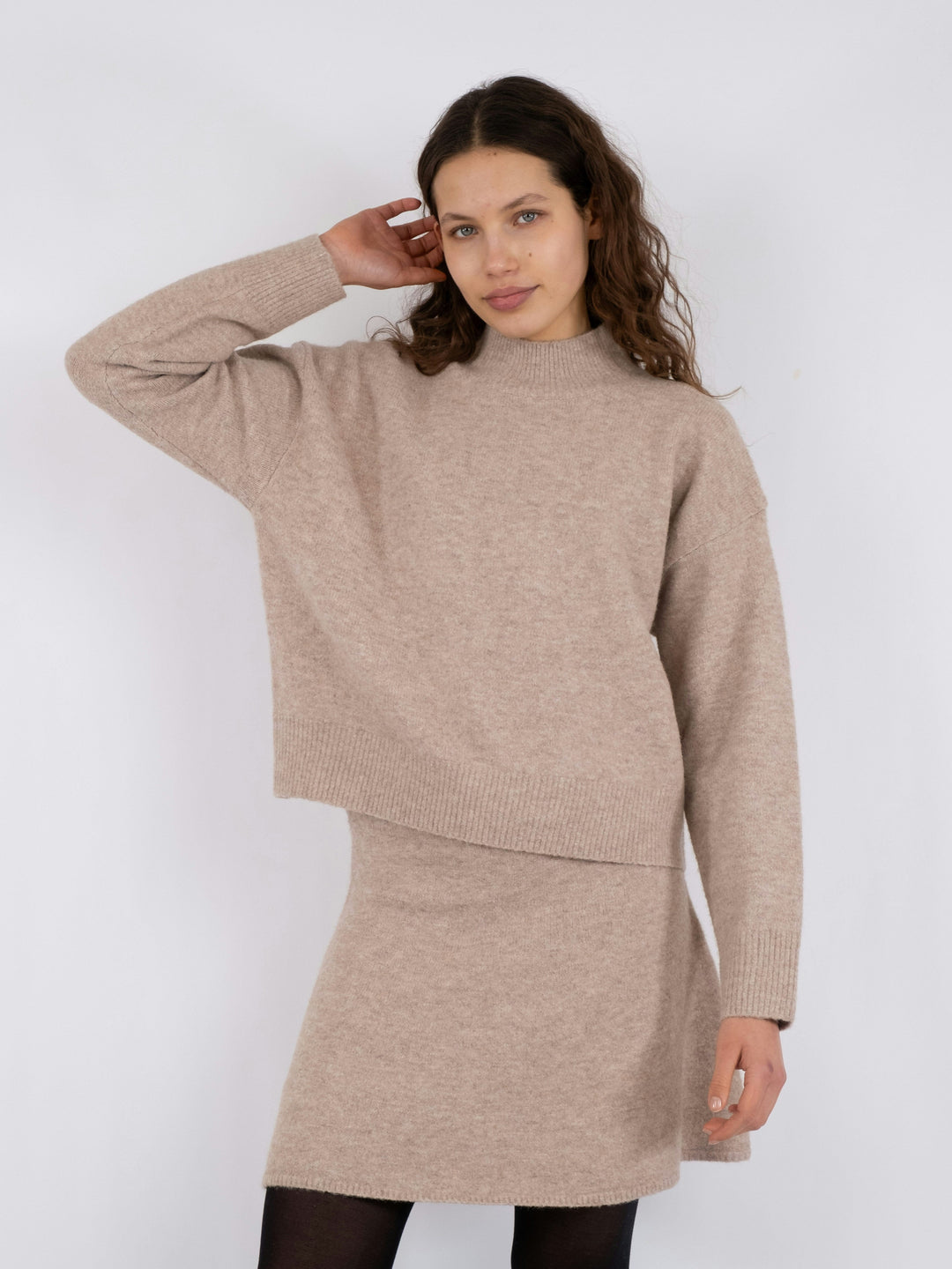 Neo Noir - Paulina Knit Blouse - Sand Melange