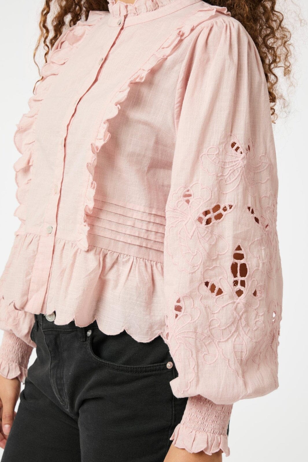 Neo Noir - Petrine Embroidery Blouse 161136 - 165 - Rose